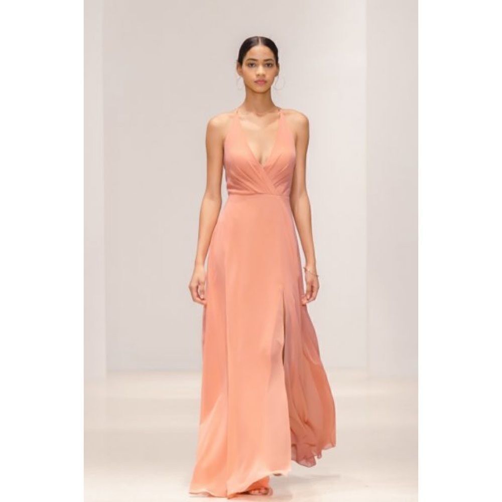 Jenny Yoo Bryce Surplice V-neck chiffon maxi dress